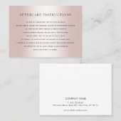 Carte De Visite Prolongations roses Gold Lash Instructions (Devant / Derrière)