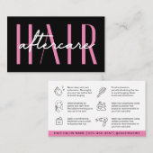 Carte De Visite Prolongations simples de cheveux rose moderne aprè (Devant / Derrière)