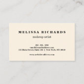 Carte De Visite Prolongements d'or et de cil de maquilleur de (Dos)