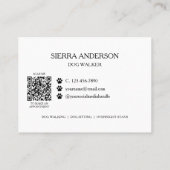 Carte De Visite Promenade de chiens Garde d'animaux Code QR (Dos)