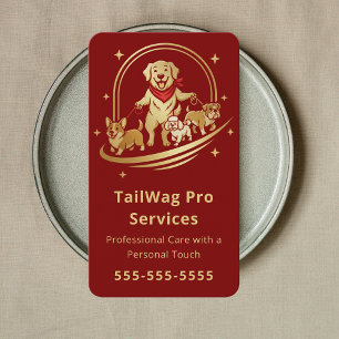 Carte De Visite Promeneur de Chien Formateur Garde Animaux de Comp