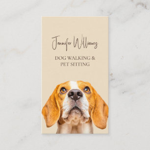 Carte De Visite Promeneur de Chien Garde d'Animaux Chiot Beagle Mi
