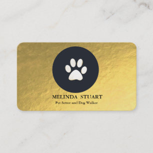 Carte De Visite Promeneur de chien Garde d'animaux Moderne Patte C
