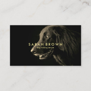 Carte De Visite Promeneur de chien noir Labrador gardien toilettag