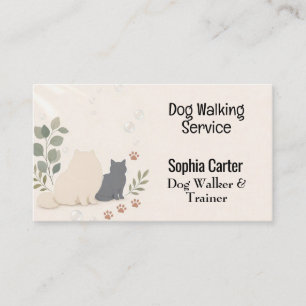 Carte De Visite Promeneur de chiens & Éducateur Amoureux des Anima