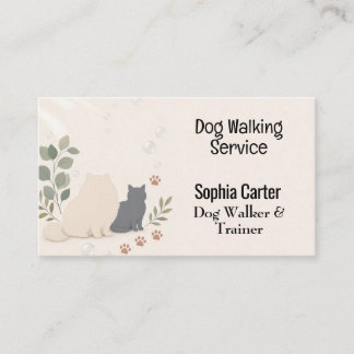 Carte De Visite Promeneur de chiens & Éducateur Amoureux des Anima