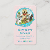 Carte De Visite Promeneur de chiens heureux Garde d'animaux Format (Devant)