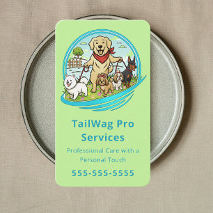Carte De Visite Promeneur de chiens heureux Garde Formateur Soins