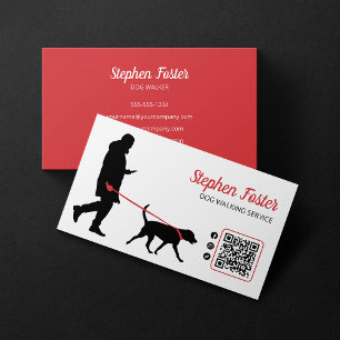 Carte De Visite Promeneur de chiens moderne Garde de chiens Servic