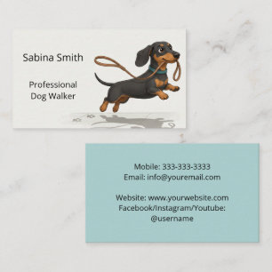 Carte De Visite Promeneur de chiens professionnel Marche pour anim