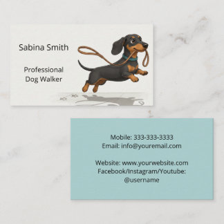 Carte De Visite Promeneur de chiens professionnel Marche pour anim