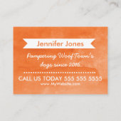 Carte De Visite Promoteur de chien orange vibrant (Dos)