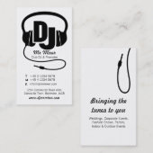 Carte de visite promoteur DJ noir et blanc (Devant / Derrière)
