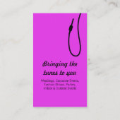 Carte de visite promoteur DJ pour dames rose et no (Dos)