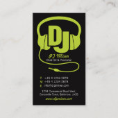 Carte de visite promoteur DJ vert et noir Lime (Devant)