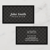 Carte De Visite Promoteur élégant de courtepointe en diamant noir (Devant / Derrière)