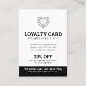 Carte De Visite Promotion de l'amour loyauté 7e visite 20% noir bl (Devant)