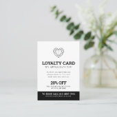 Carte De Visite Promotion de l'amour loyauté 7e visite 20% noir bl (Debout devant)