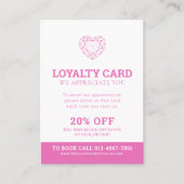 Carte De Visite Promotion de l'amour loyauté septième visite 20% d (Devant)