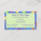 Carte De Visite Promotion de magasin de tissus pour couture de lav (Dos)
