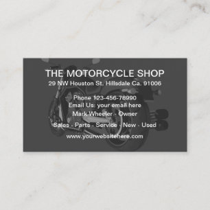 Carte De Visite Promotion d'entreprise sur le thème de la moto