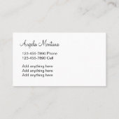 Carte De Visite Promotion élégante de maquilleur (Dos)