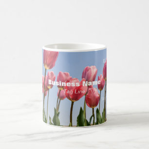 Carte de visite promotionnelle Mug Tulipes roses -