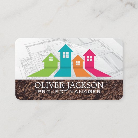 Carte De Visite Property Homes Logo | Blueprints (Devant)