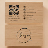 Carte De Visite Property Manager Wood Professional QR Code