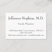 Carte de visite propre et minimal de médecin de (Devant)