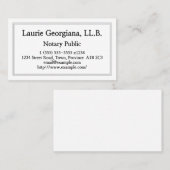 Carte de visite propre et personnalisable de (Devant / Derrière)