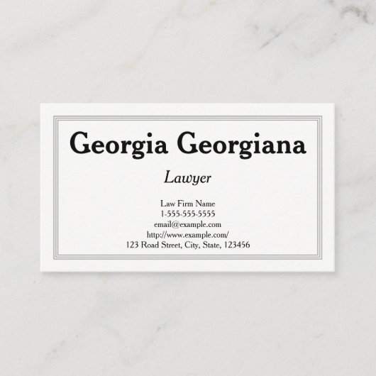 Carte De Visite Propre et professionnel, avec la frontière de (Devant)