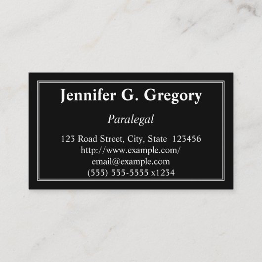 Carte de visite propre et traditionnel de (Devant)