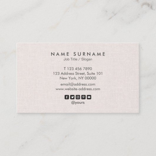 Carte de visite propre professionnel de toile de (Dos)