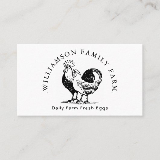 Carte De Visite Propres Agriculteurs Marché OEufs Frais Bio Poulet (Devant)
