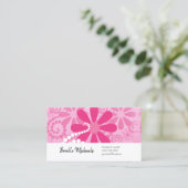 Carte De Visite Propriétaire de fleurs rétro roses (Debout devant)