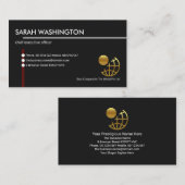 Carte De Visite Propriétaire de lignes d'interception noir étonnan (Devant / Derrière)