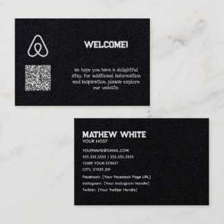 Carte De Visite 🏠 propriétaire de propriété Airbnb QR personnalis