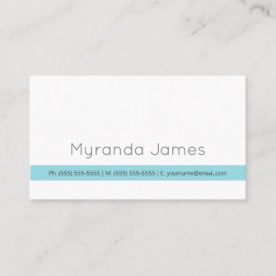 Carte De Visite Propriétaire d'entreprise Aqua Minimal