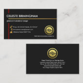 Carte De Visite Propriétaire du fondateur de Black Gold Red Lines (Devant / Derrière)