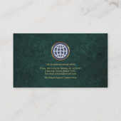 Carte De Visite Propriétaire du magasin Emerald Green Marble Grung (Dos)