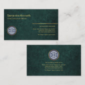 Carte De Visite Propriétaire du magasin Emerald Green Marble Grung (Devant / Derrière)