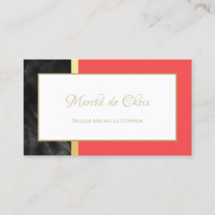 Carte De Visite Propriétaire du Salon Coral Marble