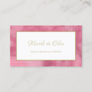 Carte De Visite Propriétaire du Salon Pink Sequin
