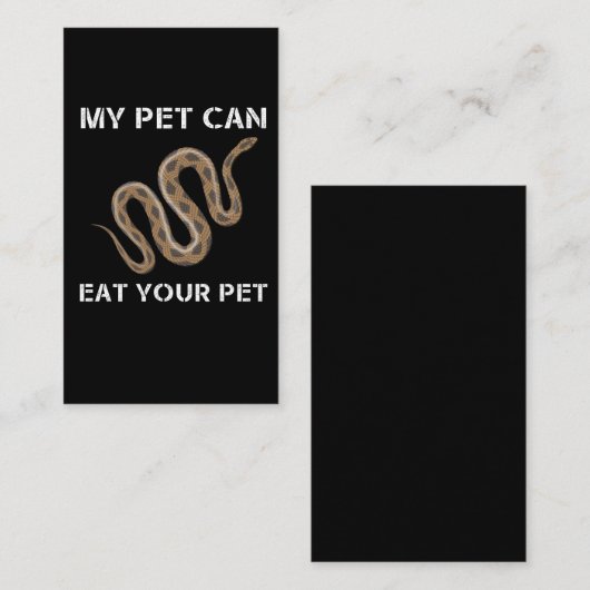 Carte De Visite Propriétaire d'un python à ballon africain Reptile (Devant / Derrière)