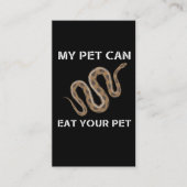 Carte De Visite Propriétaire d'un python à ballon africain Reptile (Devant)