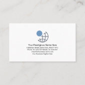 Carte De Visite Propriétaire fondateur de Minimalist Blue Stripe L (Dos)