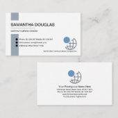 Carte De Visite Propriétaire fondateur de Minimalist Blue Stripe L (Devant / Derrière)