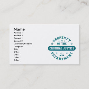 Carte De Visite Propriété des services judiciaires criminels