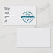 Carte De Visite Propriété du département de construction (Devant / Derrière)